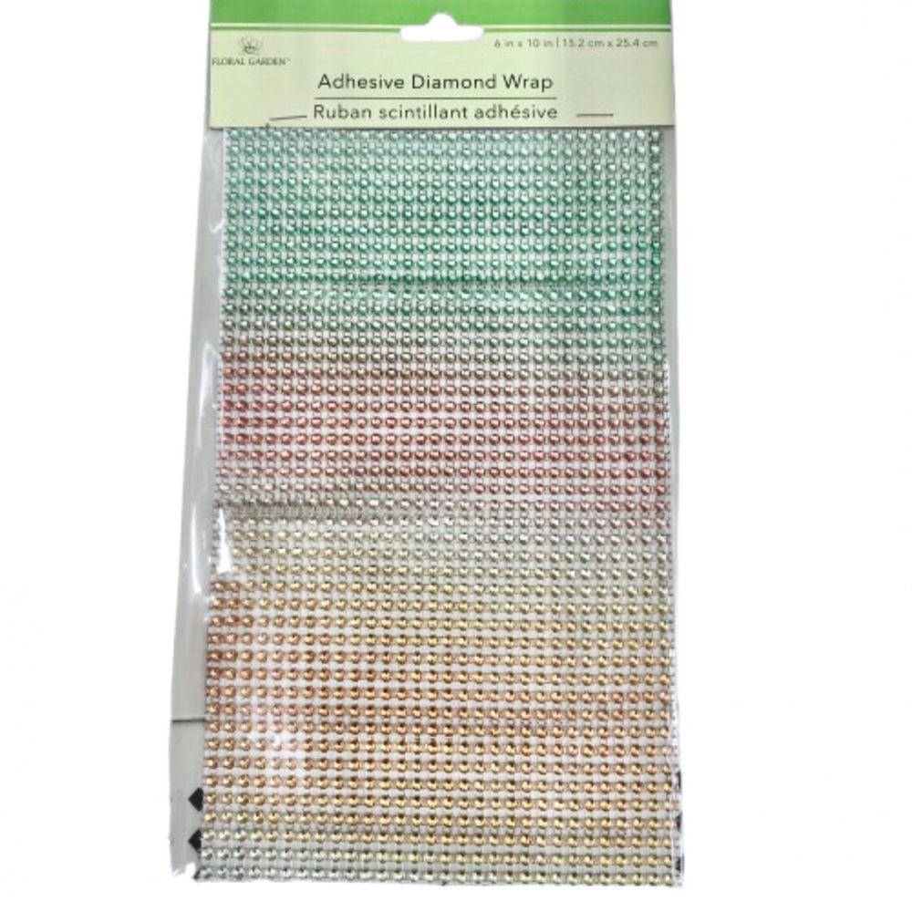 🔥$2🔥NEW FLORAL GARDEN Adhesive Diamond Wrap Multicolor, 1 Sheet, 6” x 10” Sheet